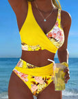 Bikini - Contrasterende Bloemenprint en Opening