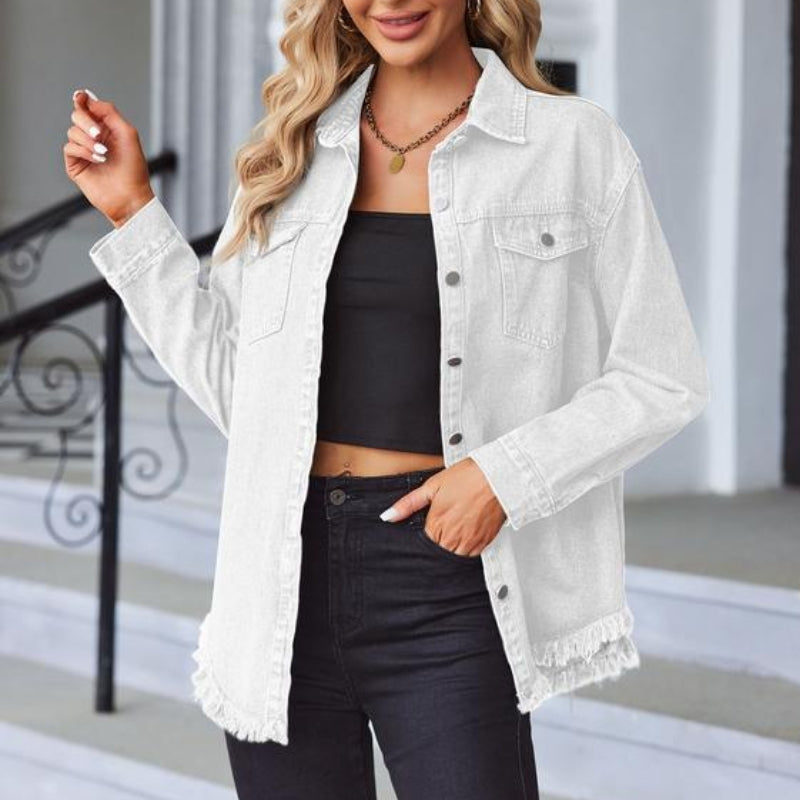 Zafelle | Casual denimjas met robuuste details en fijne pasvorm