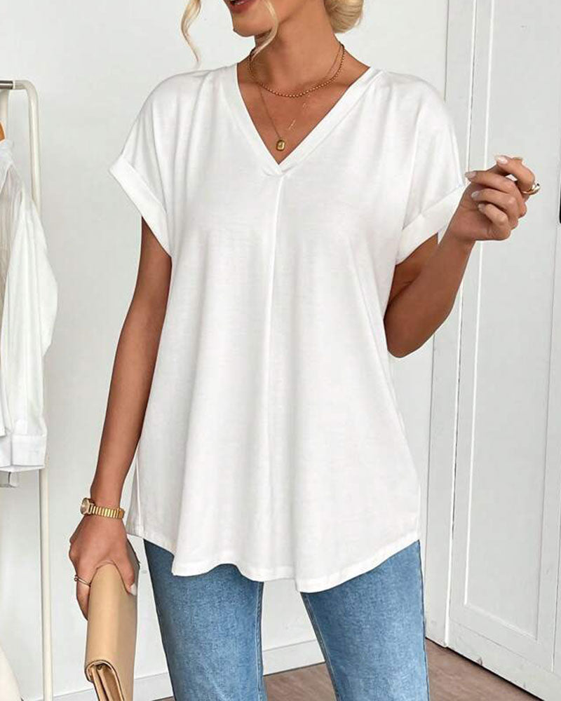 Sorelle | Plissé-blouse met korte mouwen