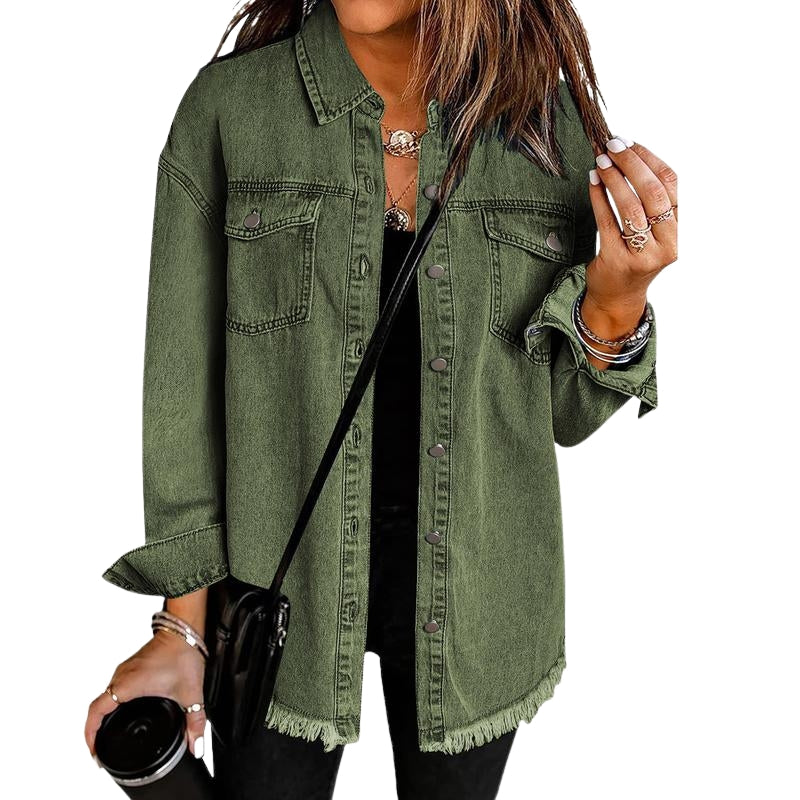 Zafelle | Casual denimjas met robuuste details en fijne pasvorm