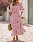 Eloria | Elegante Midi Jurk Met Buikcamouflerend Design