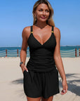 Harper - Gerimpeld tankini set met zakken