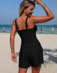 Harper - Gerimpeld tankini set met zakken