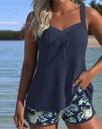 Lana - Gestreepte tankini met strandshort in twee delen