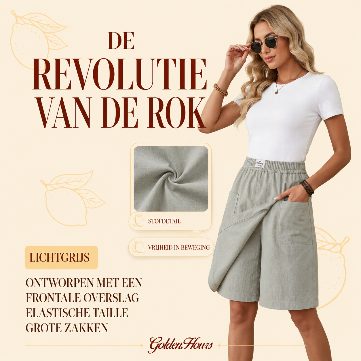 Alessira | Short met Elastische taille en Praktische zakken