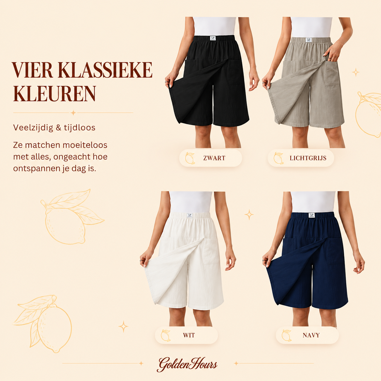 Alessira | Short met Elastische taille en Praktische zakken