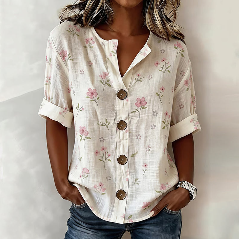 Vintage Bloemenprint Blouse