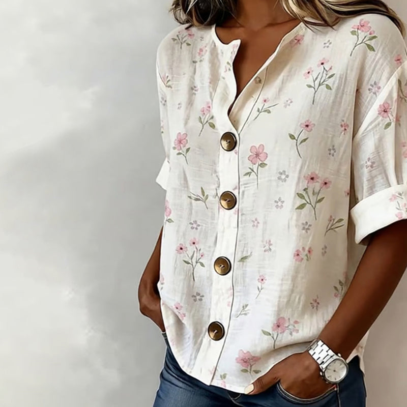 Vintage Bloemenprint Blouse