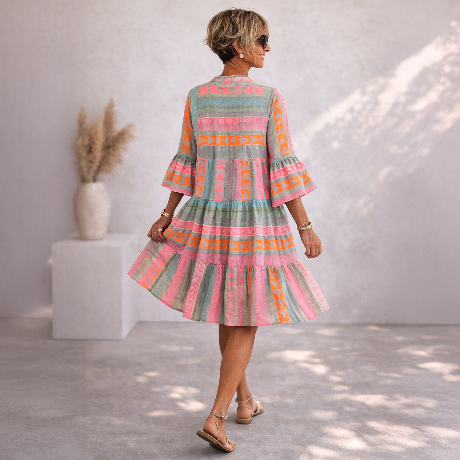 Fiora | Zwevende Midi-Jurk