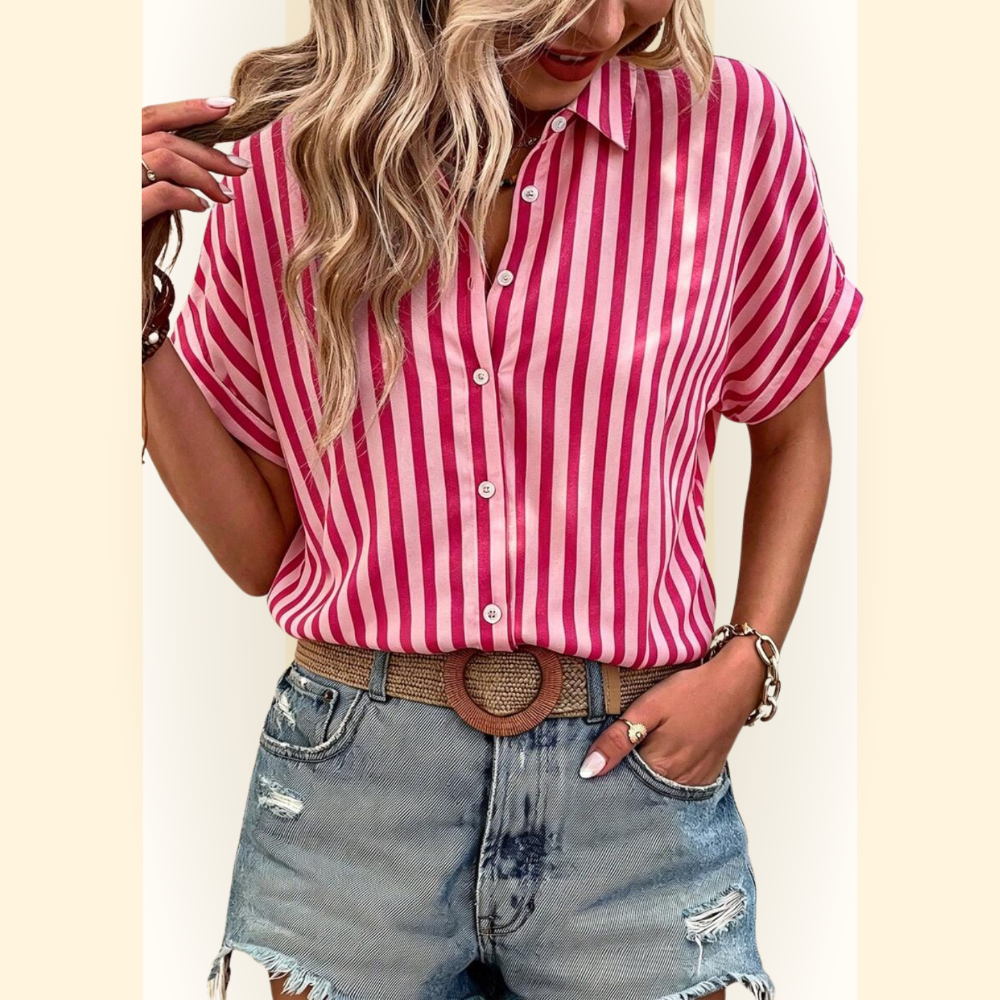 Zophia | Damesblouse met korte mouw v-hals