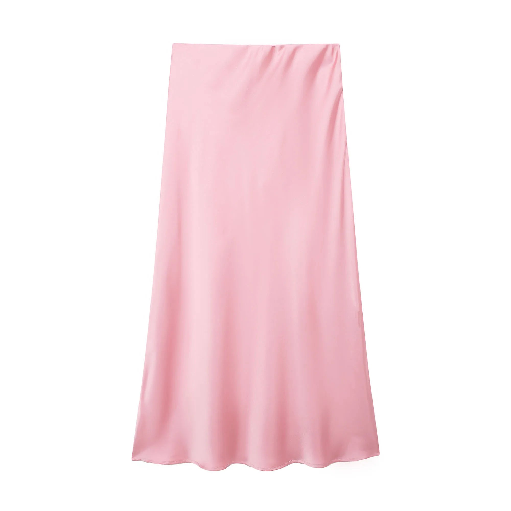 Zyvra | Luxe Zomer Midi Rok van Satijn met Hoge Taille