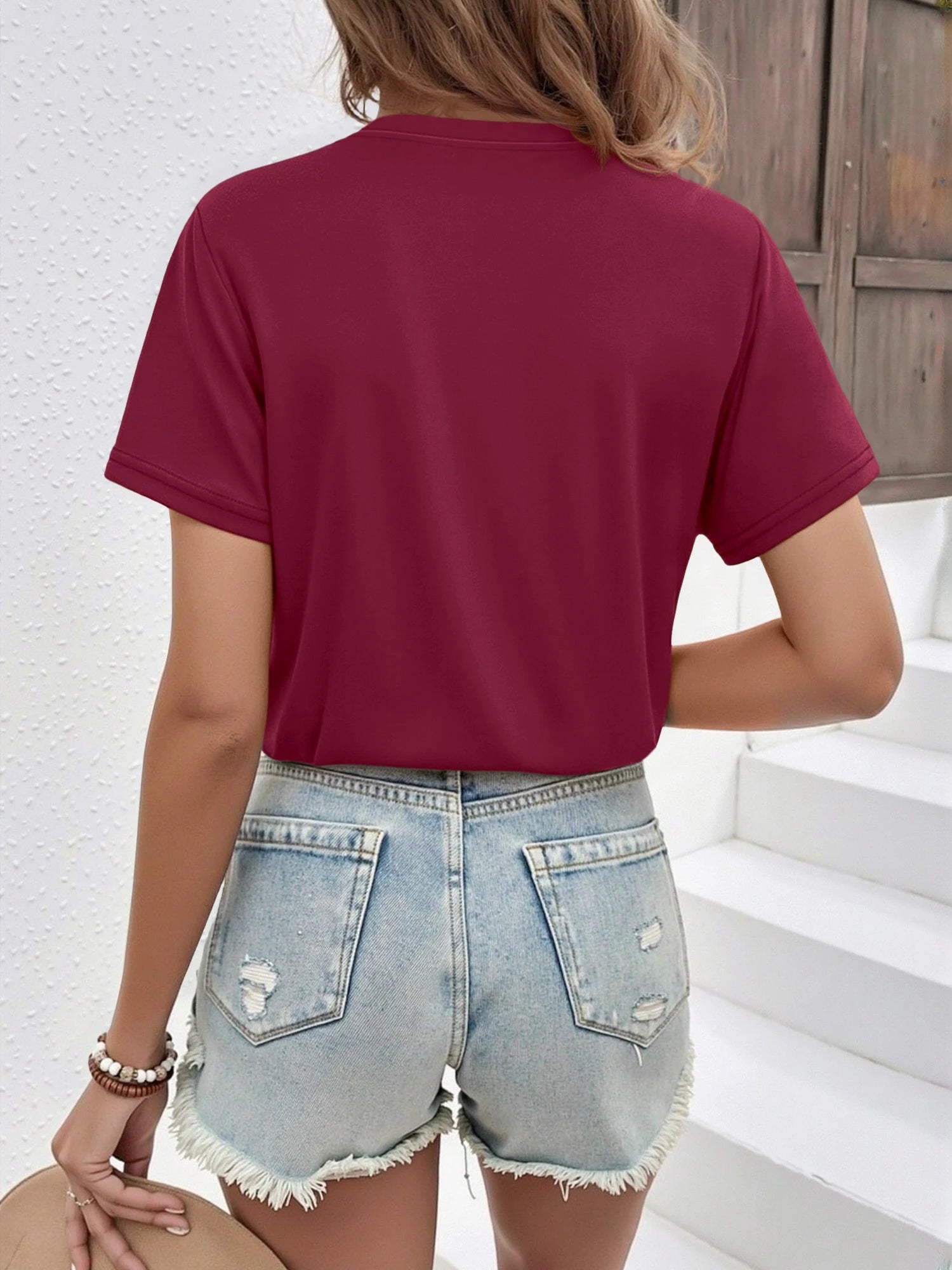 Rosanna | Effen Basic Zomer Top met korte mouwen