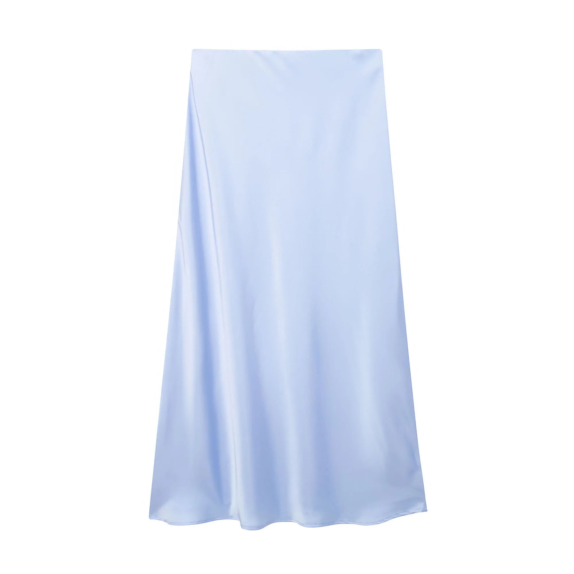 Zyvra | Luxe Zomer Midi Rok van Satijn met Hoge Taille