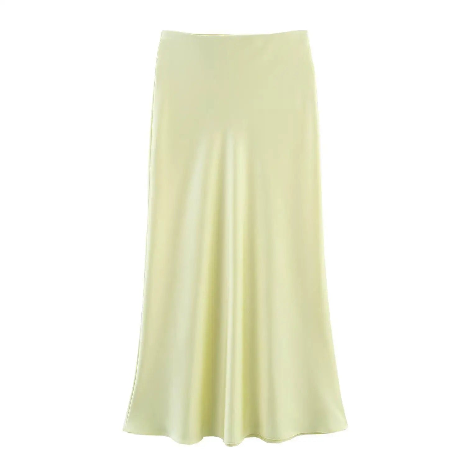 Zyvra | Luxe Zomer Midi Rok van Satijn met Hoge Taille