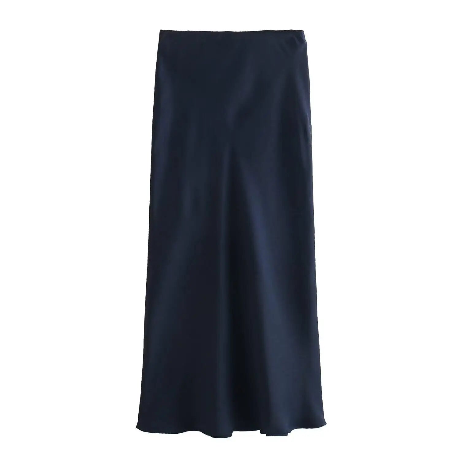 Zyvra | Luxe Zomer Midi Rok van Satijn met Hoge Taille