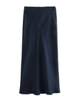Zyvra | Luxe Zomer Midi Rok van Satijn met Hoge Taille