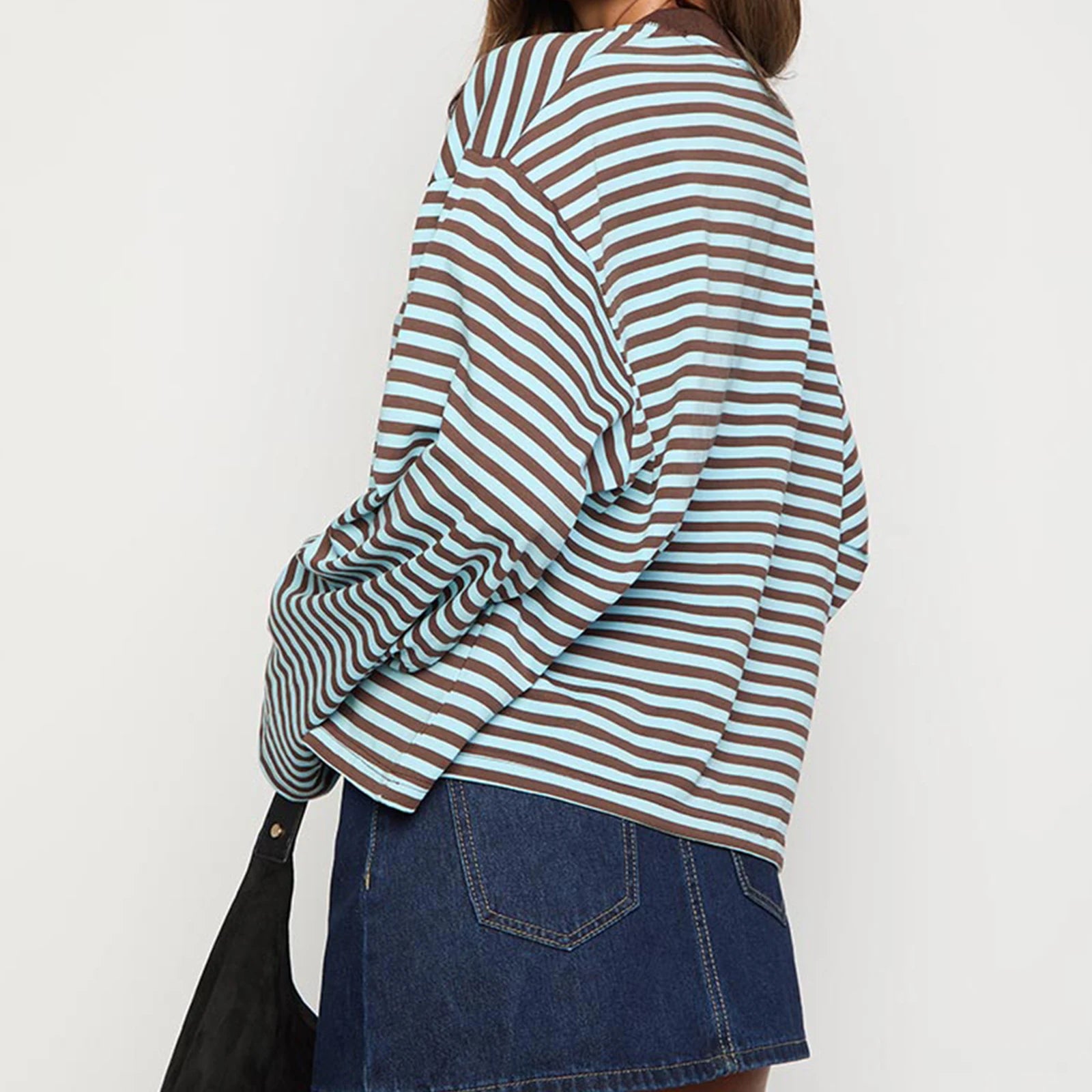Zavira | Gestreept oversized sweatshirt met lange mouwen