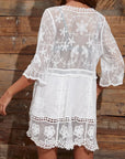 Rebecca | Strand Cover-up met korte mouwen en V-hals