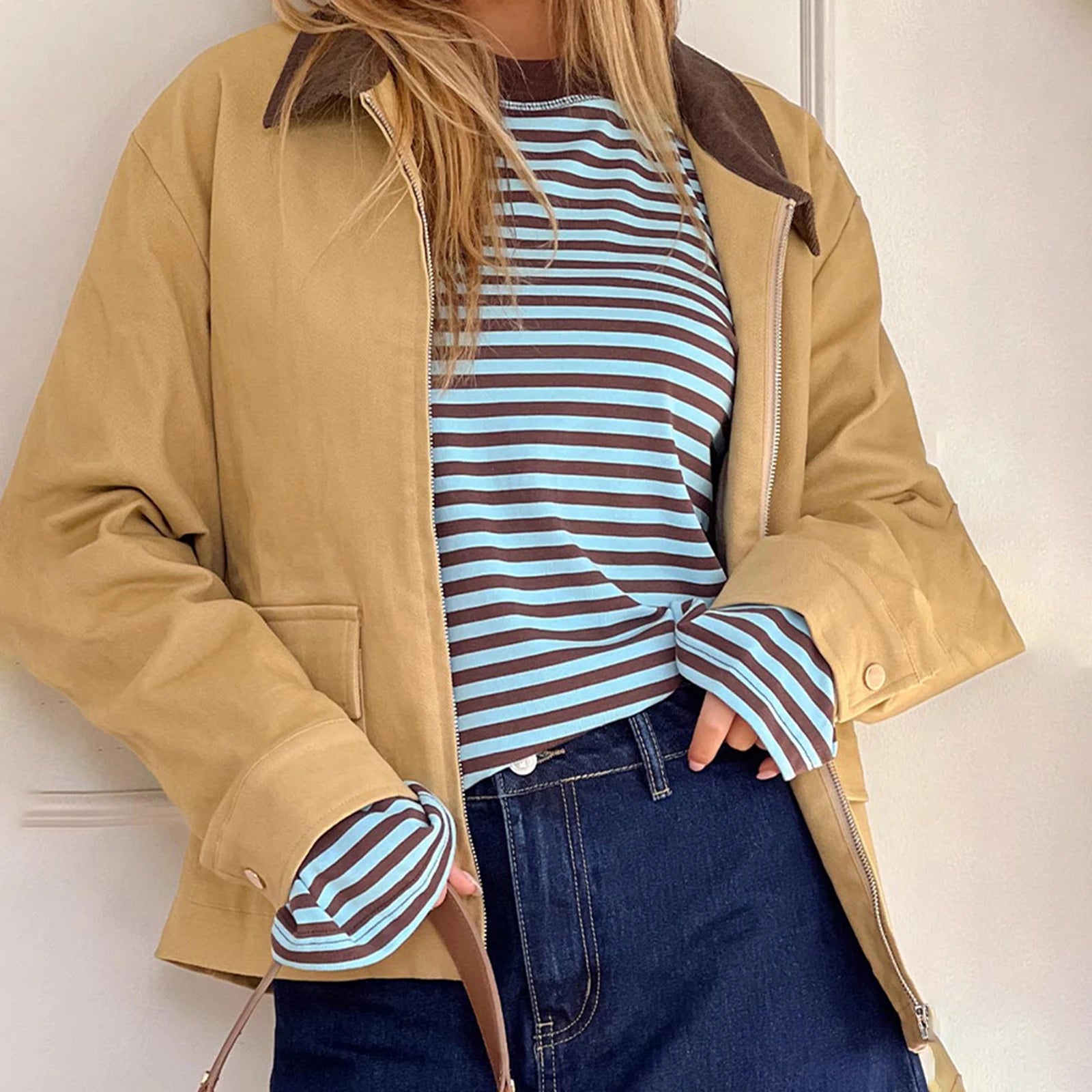 Zavira | Gestreept oversized sweatshirt met lange mouwen