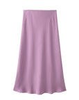 Zyvra | Luxe Zomer Midi Rok van Satijn met Hoge Taille