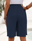 Imelda | Comfortabele knielange Midi shorts met zakken van Linnen