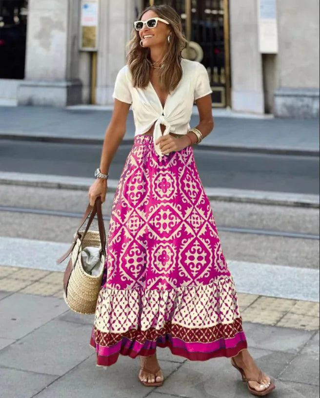 Novyra | Dames midi-rok met leuke patronen
