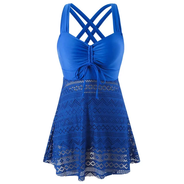 Caterina | Tankini Setje met overskirt en shortje
