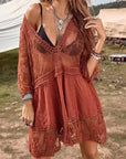Rebecca | Strand Cover-up met korte mouwen en V-hals