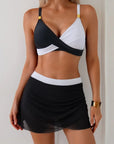 Vivian - Kleurblok Bikini Set met Badrok
