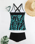 Jade - Tankini set met bubbels patroon die de buik bedekt